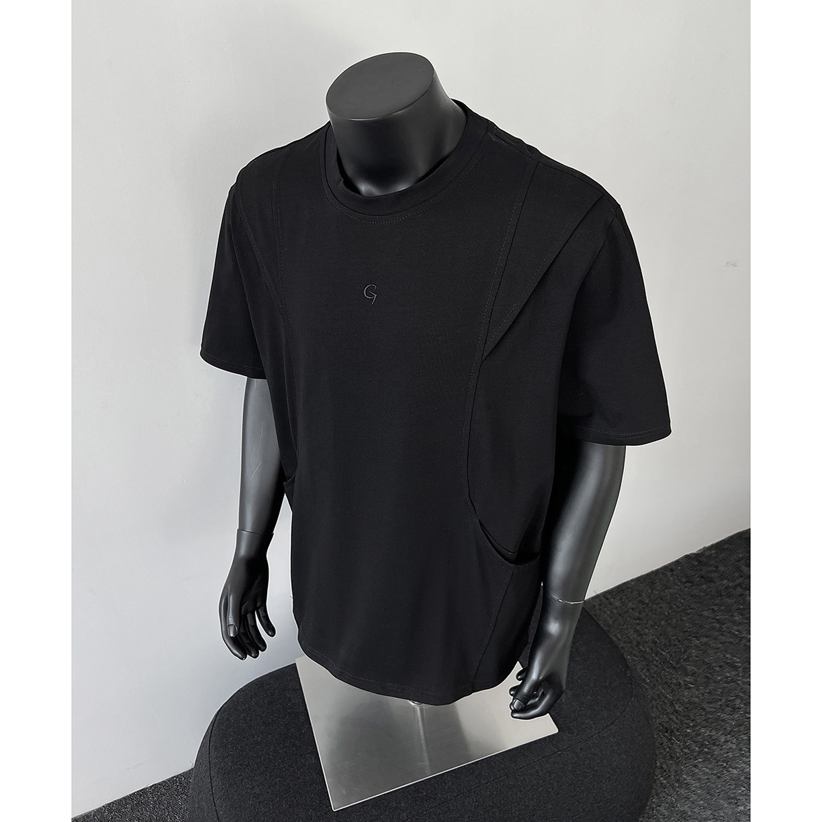 916-T151-特P35无差价重磅棉夏装两侧口袋短袖T恤假模，男装T恤，星座916