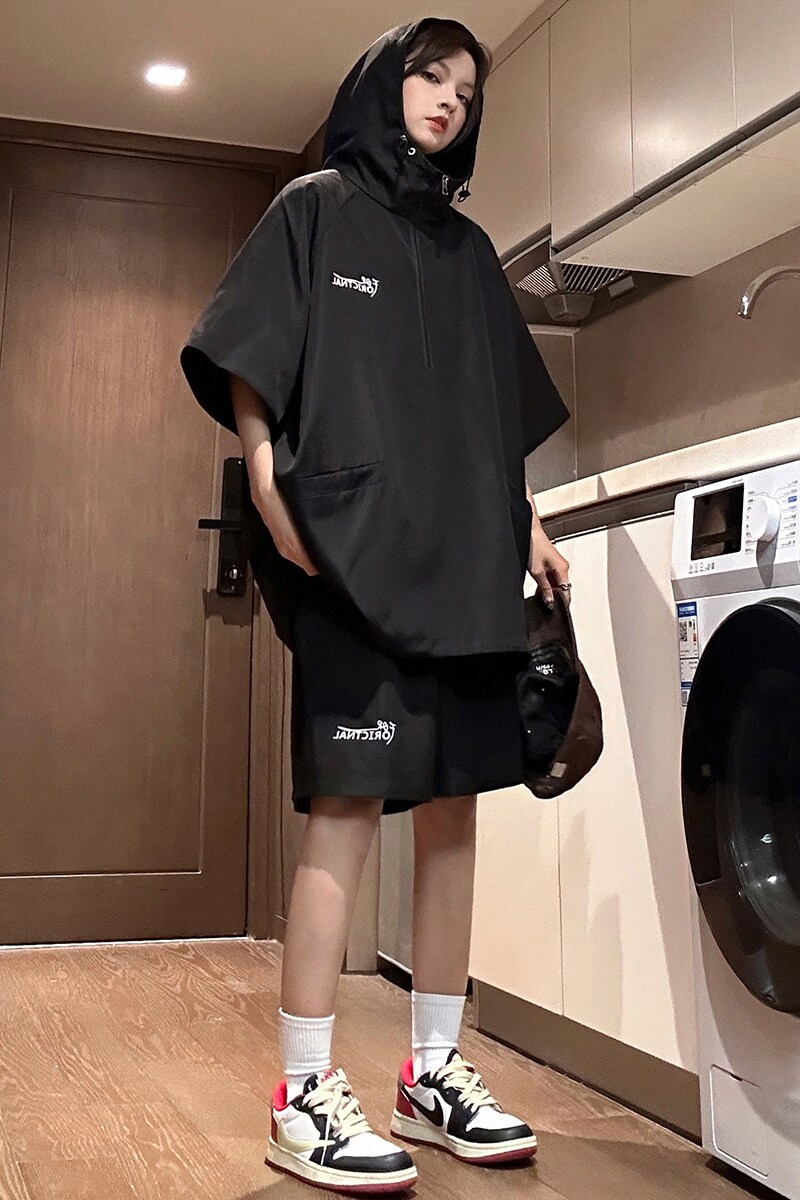 916-955-特P58无差价夏装连帽短袖T恤短裤大码套装中性M-5XL,男装T恤,星座916