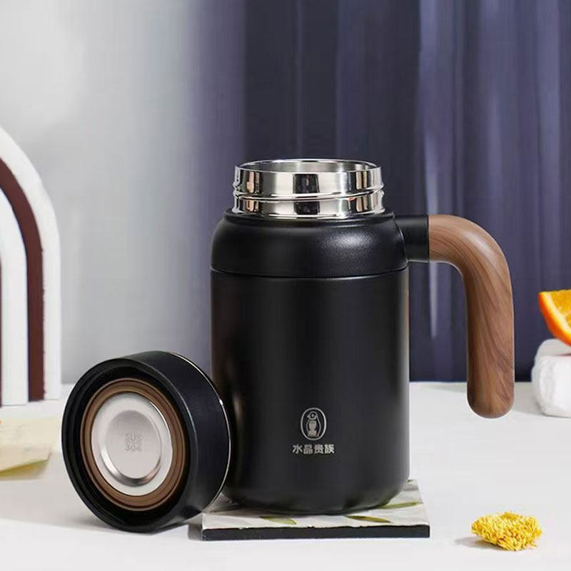 正品保温杯316L不锈钢带手柄办公室水杯茶水分离泡茶杯子定制刻字