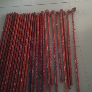 贵州檬子木长棒武术棍老人助行登山手杖手把件红木健身棍陀螺鞭杆