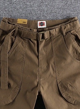 外贸原单日系复古短裤男新款夏季四分中裤潮牌痞帅纯棉五分工装裤