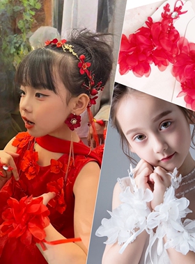 蕾丝花朵手套公主表演手套生日礼