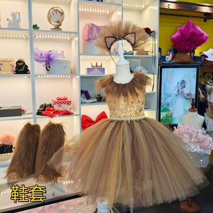 仙童堡cos儿童狐狸服装女童豪华狮子舞台演出服角色扮演定制服装