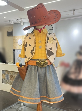 儿童警礼服女童胡迪牛仔套装万圣节游园服装儿童演出服玩具总动员