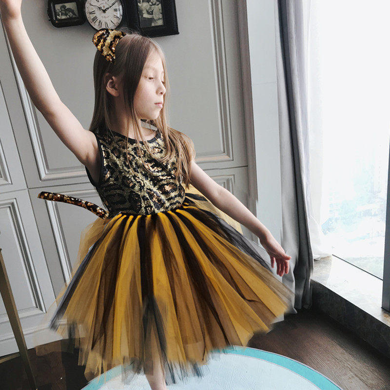 儿童演出服女童花豹游园影楼拍照