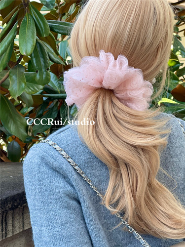 CCCRUI立体玫瑰网纱气质大发圈