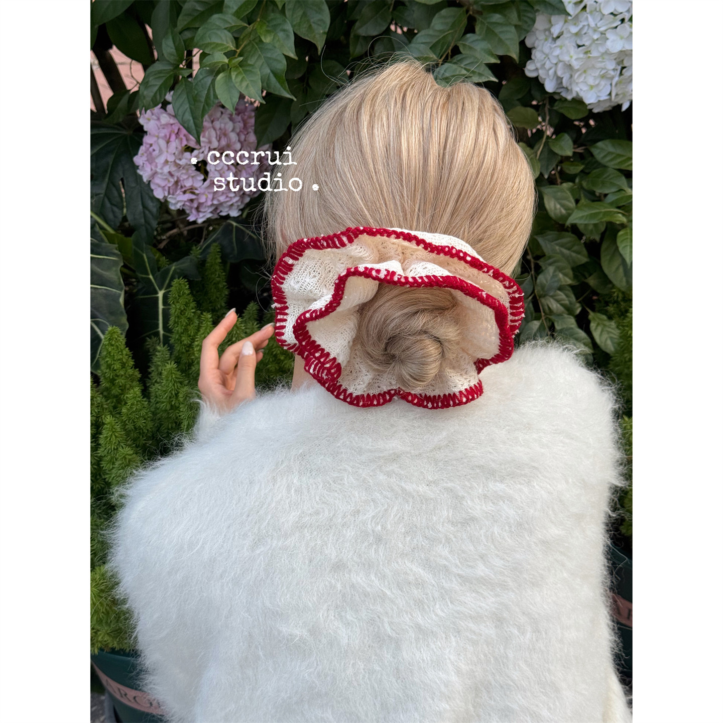 CCCRUI新款双层红边毛线发圈高级感大肠发圈巨好看头花扎丸子头绳,饰品/流行首饰/时尚饰品新,发饰,淘宝优惠券,粉丝福利购,淘宝优惠卷
