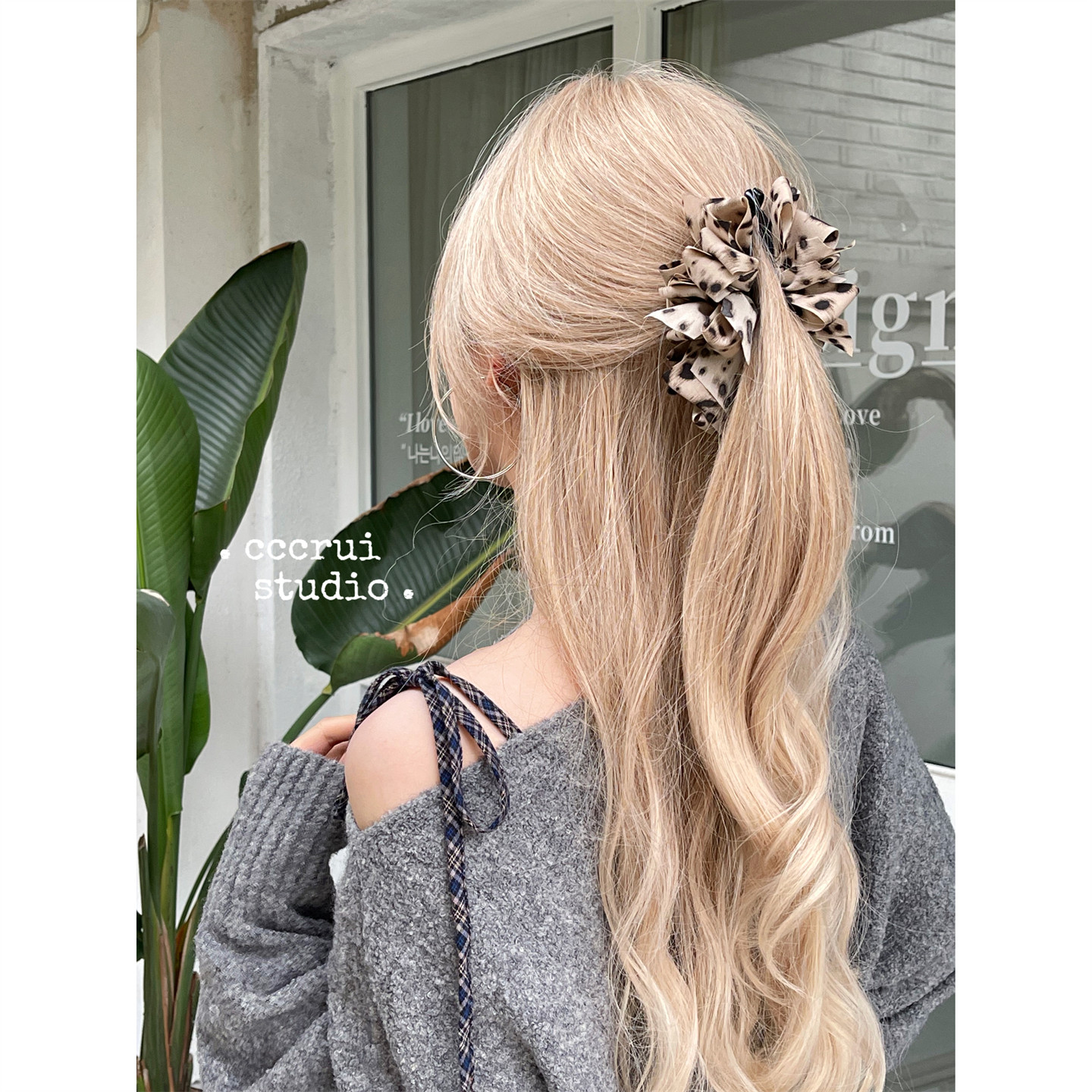 CCCRUI韩国秋冬新款豹纹丝带香蕉夹复古高马尾发夹气质后脑勺竖夹,饰品/流行首饰/时尚饰品新,发饰,淘宝优惠券,粉丝福利购,淘宝优惠卷