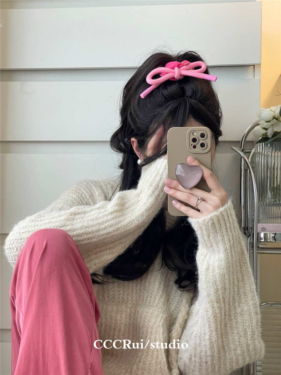 CCCRUI韩国新款！粉蝴蝶结发绳气质减龄头绳扎丸子头皮筋大肠发圈,饰品/流行首饰/时尚饰品新,发饰,淘宝优惠券,粉丝福利购,淘宝优惠卷