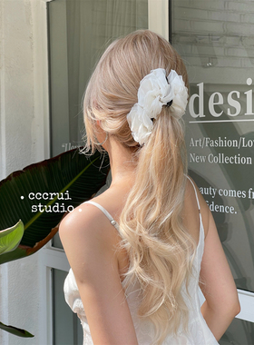 CCCRUI超仙饱满立体玫瑰花朵大香蕉夹温柔气质高颅顶竖夹高级发夹