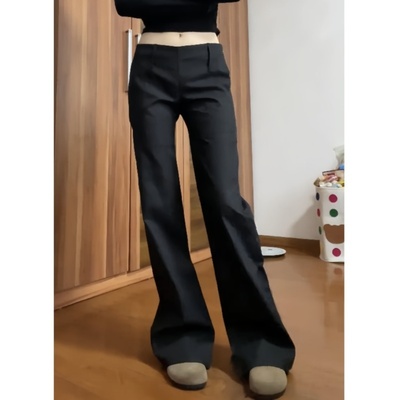 黑色微喇叭裤女长裤装夏