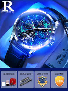 梵高星空限定纯机械手表男全自动镂空男士正品牌夜光男款名牌十大