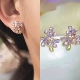 无耳洞「紫雾轻绯」温柔紫色滴釉花朵耳钉小巧森系无痛蚊香盘耳夹