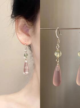 「梅子青衫」无耳洞新中式淡雅耳针国风古典蚊香盘耳夹气质汉服款