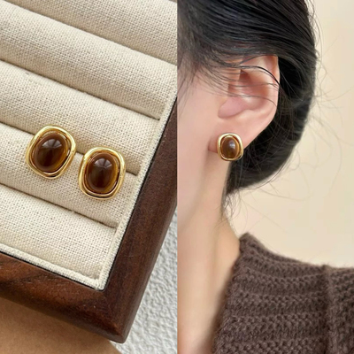 无耳洞「呼啸山庄」美拉德复古耳钉女秋冬简约高级无痛蚊香盘耳夹