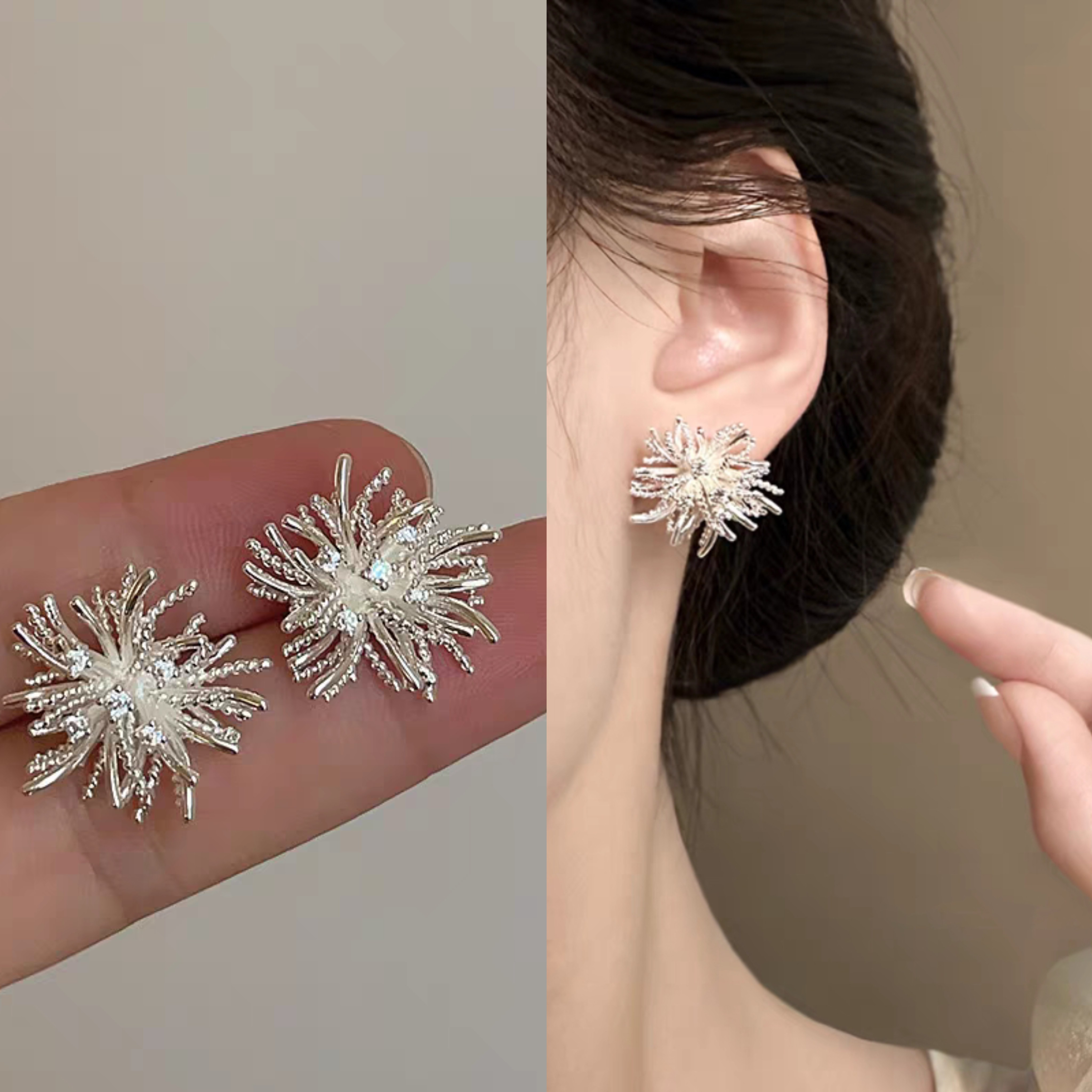 无耳洞「烟花烂漫时」精致烟花耳环夸张蒲公英气质无痛蚊香盘耳夹,饰品/流行首饰/时尚饰品新,耳夹,淘宝优惠券,粉丝福利购,淘宝优惠卷