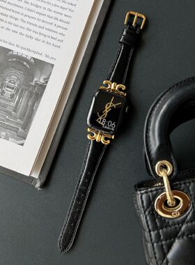 法棍凯旋高级感小众表带适用AppleWatch345678SES8iwatch真皮夏天