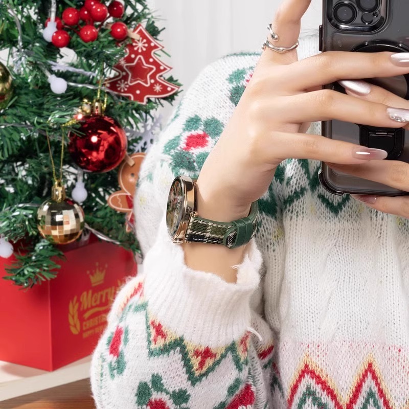 千鸟格复古个性毛呢表带gt4