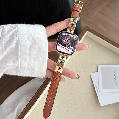克啰芯真皮拼金属表带适用苹果iWatchs11s10s9s8s765高级感女SE21