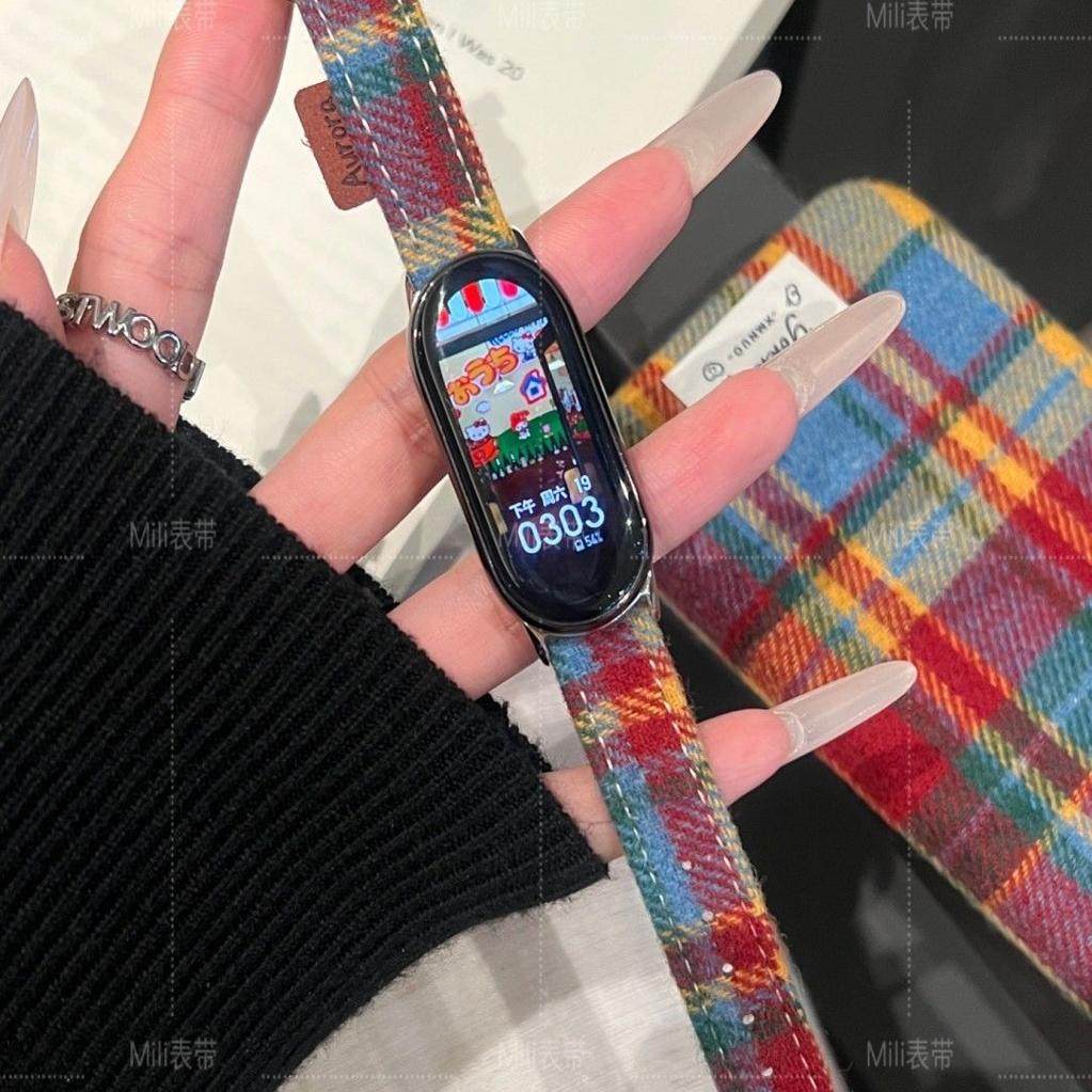适用华为手环9NFC秋冬细款华为手环7彩色格子毛呢华为手环8表带女,智能设备,智能手表手环表带/腕带,淘宝优惠券,粉丝福利购,淘宝优惠卷