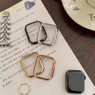 PC电镀半包硬壳适用AppleWatch10代987654SE通用S9防摔保护壳表壳