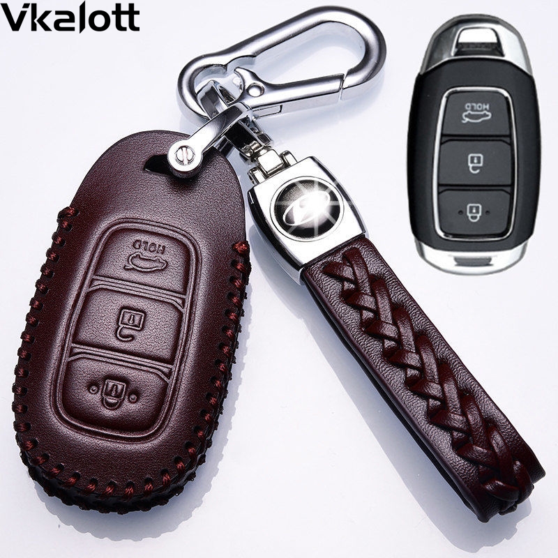 2021北京现代胜达车钥匙套第四代2021全新胜达真皮钥匙包19款男扣