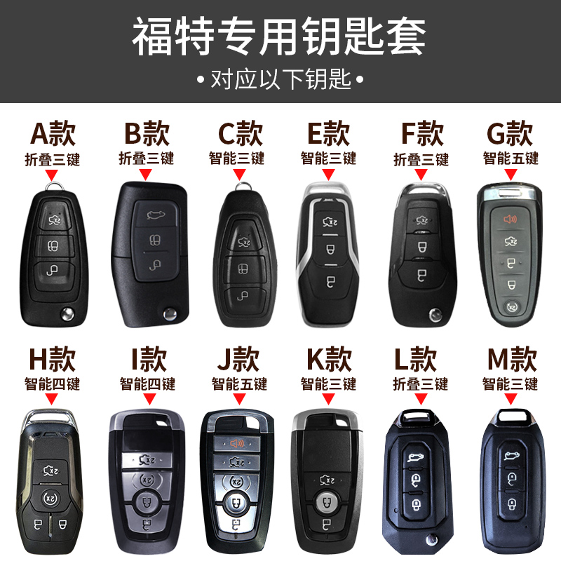 福特福克斯新蒙迪欧致胜翼虎翼博锐界领金牛座汽车钥匙套包扣保护