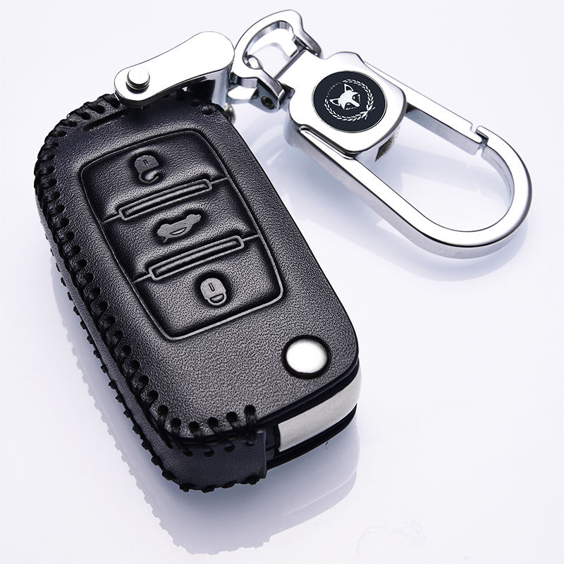 2017款大众朗逸真皮钥匙包2016款汽车钥匙套扣2015款遥控折叠专用