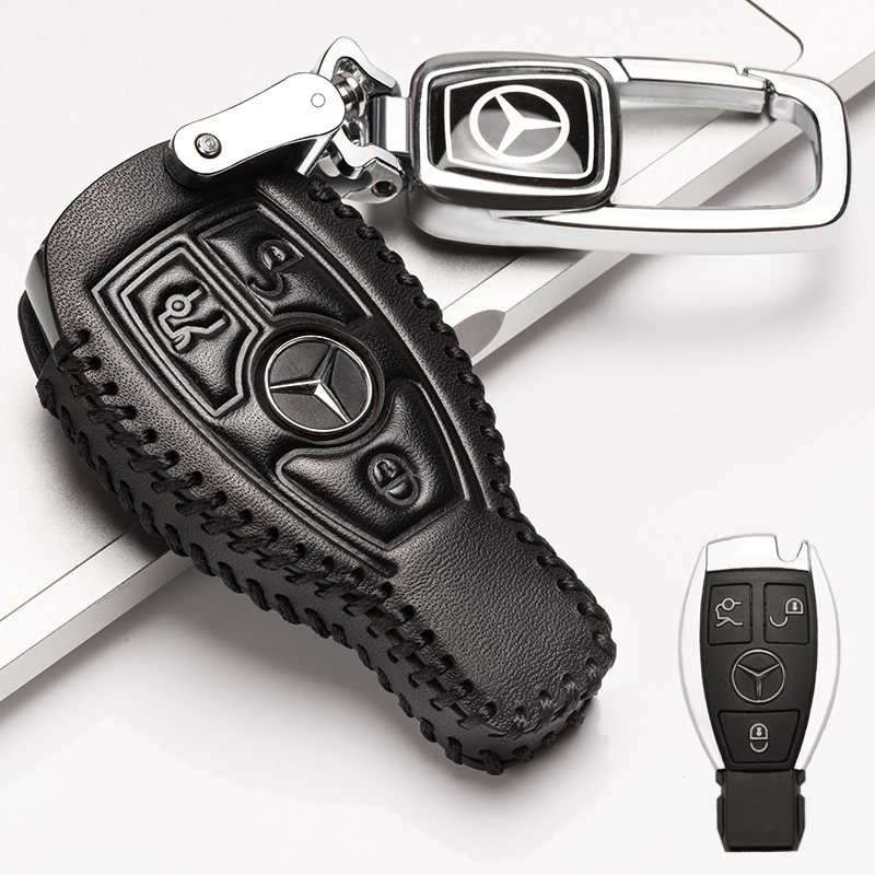 奔驰钥匙套C200L 260 200 180 GLC GLA CLA车E级真皮钥匙包扣壳
