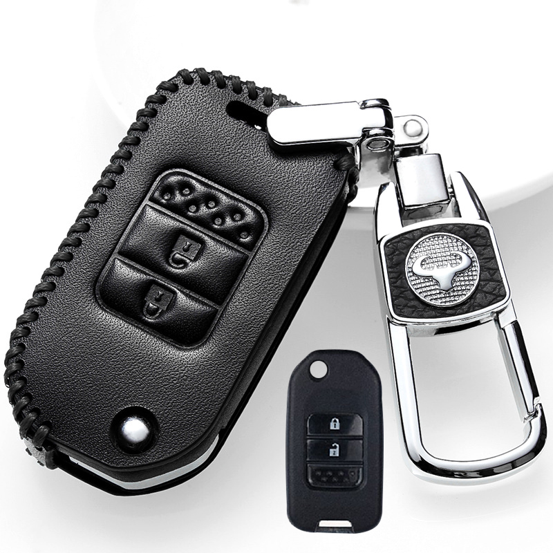 适用于2019款东风本田crv钥匙套真皮本田crv钥匙套crv 折叠钥匙包