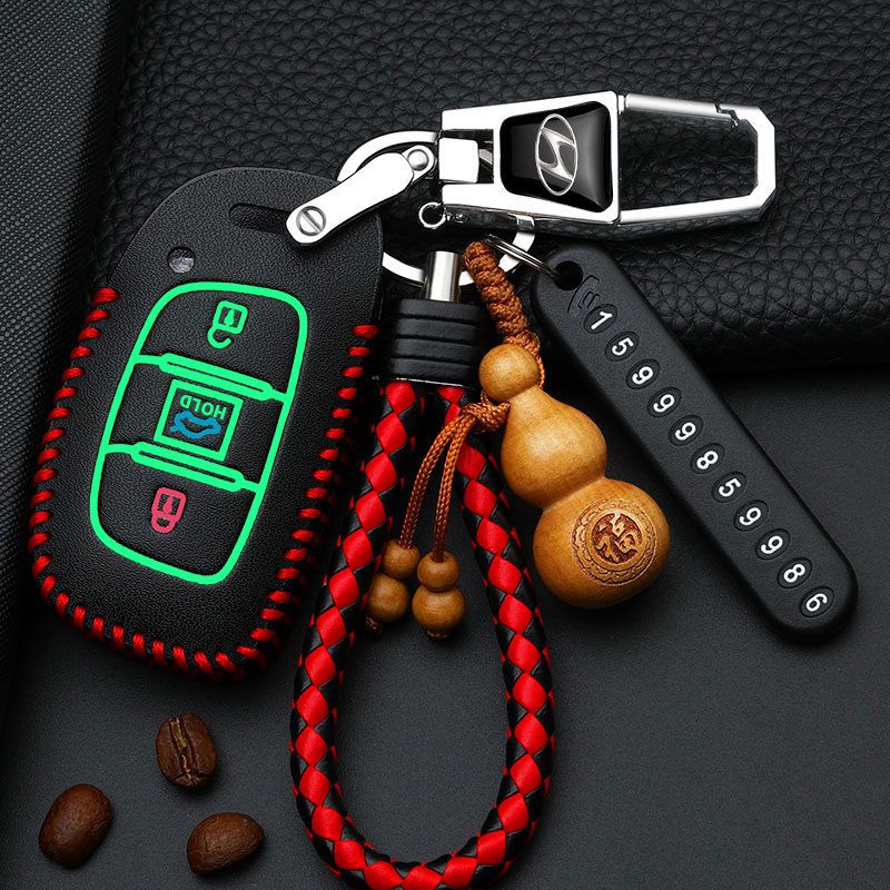 北京现代ix35钥匙套伊兰特领动菲斯塔悦动ix25悦纳车高档包专用扣