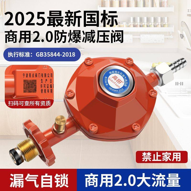 高田商用2.0大流量带过流保护装置减压阀安全阀燃气阀煤气阀液化 - 实物图