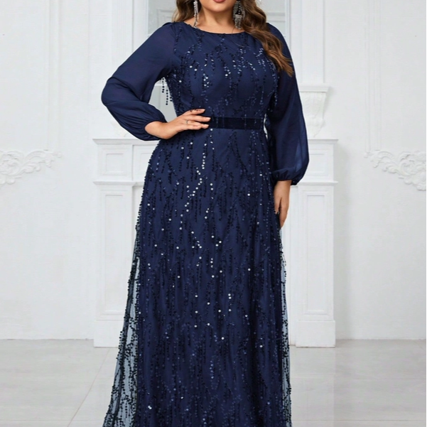 欧美胖mm大码派对亮片晚礼服女 PLUS SIZE dresses women 4XL 3XL