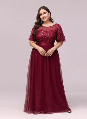 大码礼服裙胖妹妹优雅晚礼服加大码派对女礼服宴会长裙婚礼生日裙