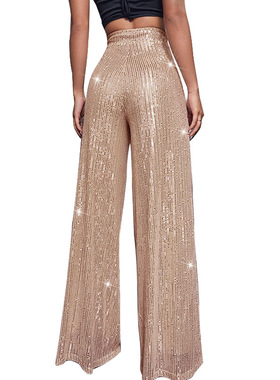 欧美跨境女装休闲裤亚马逊ebay亮片宽松裤长款裤 plus size pants