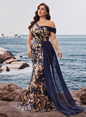 Plus size Evening Gown Wedding Birthday Party Dress 大码礼服
