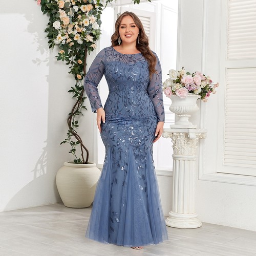 Plus Size Evening Dresses Sequined Fishtail Slim Sexy party
