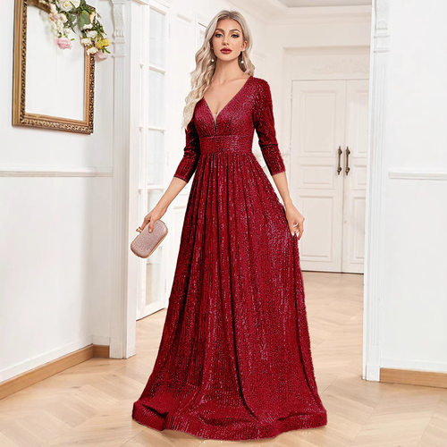 晚礼服优雅宴会欧美鸡尾酒晚会长裙 evening party dresses gown