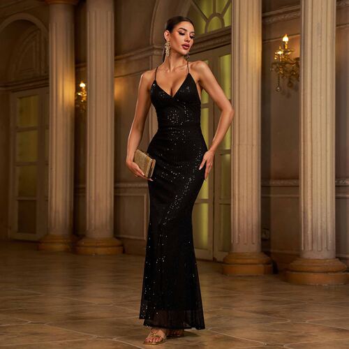 Sequin Maxi Dress Party Evening Dress Prom Formal Dress 礼服