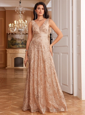 Plus Size dress Sequins Evening Dress Wedding Party Dresses