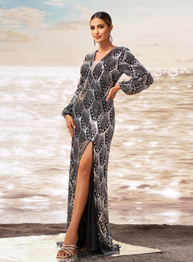 外贸婚礼结婚生日宴会毕业晚礼服175高 plus size Evening Dress