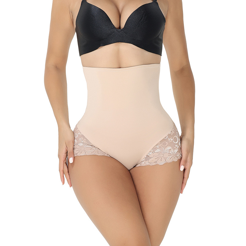 欧美高腰无痕塑身裤女高弹大码舒适性感蕾丝提臀束腰打底收腹内裤