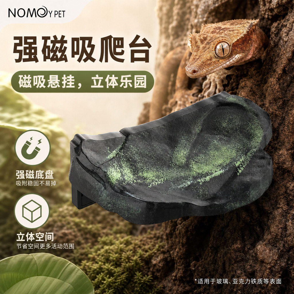 nomo诺摩爬宠强磁仿岩玻璃缸