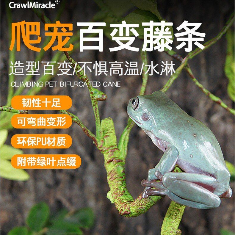 爬宠攀爬树藤树蛙蜜袋鼯睫角守宫蜥蜴爬虫缸造景仿真藤条缠绕藤叶