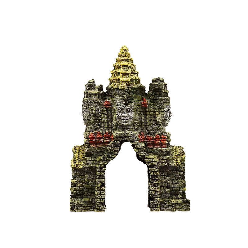 鱼缸造景树脂四面佛神像躲避