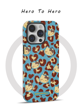豹纹hellokitty凯蒂猫适用苹果17promax手机壳软磁吸iPhone16可爱超火15小众高级14卡通13华为小米手机壳个性