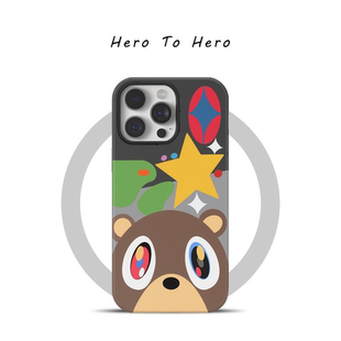 Kanye侃爷辍学熊 适用苹果17promax手机壳磁吸iPhone16说唱15小众高级14个性卡通13菲林二合一情侣手机壳可爱