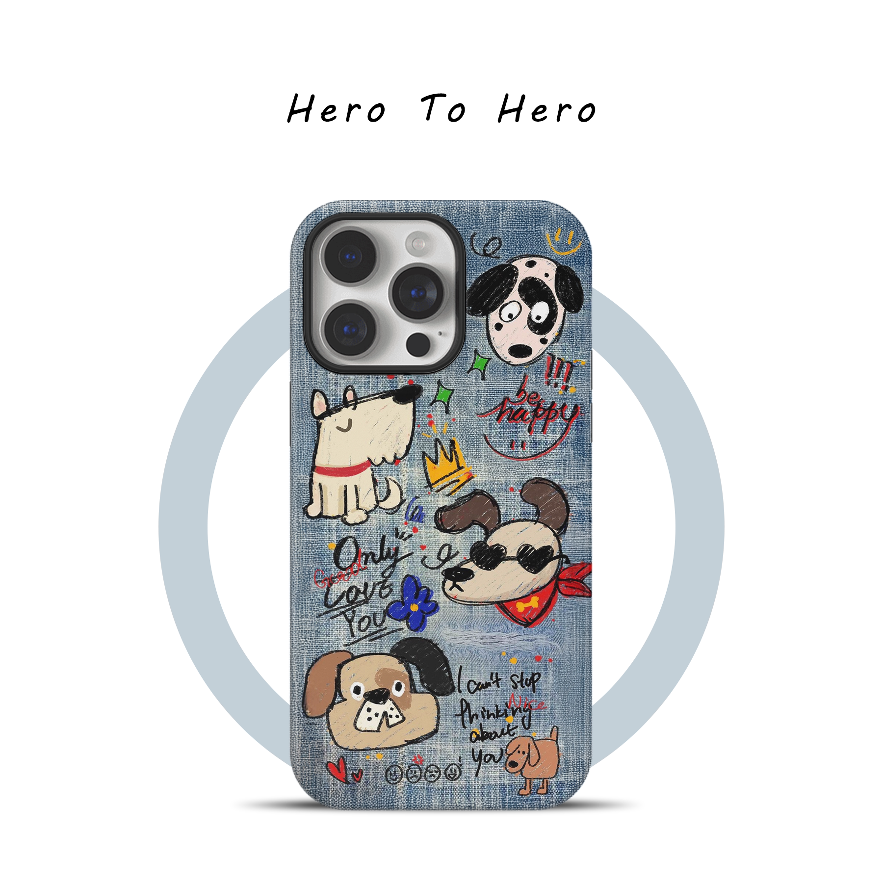 港风牛仔小狗适用苹果17promax手机壳软磁吸iPhone16