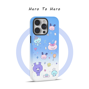 波点僵尸兔 适用苹果华为小米OPPO手机壳磁吸iPhone17promax新款16卡通15超火14韩系ins13小清新手机壳防摔