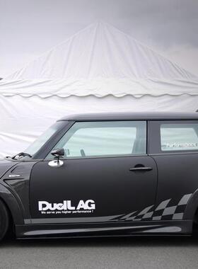 迷你 miniF56R56车贴R58车身贴AG改装裙边格旗遮痕汽车装饰贴纸